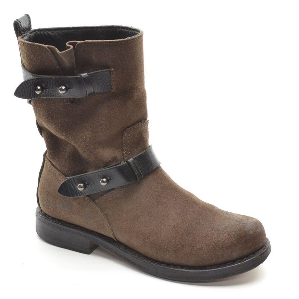 rag & bone Brown Handmade Goodyear Moto Boots 35 / 5